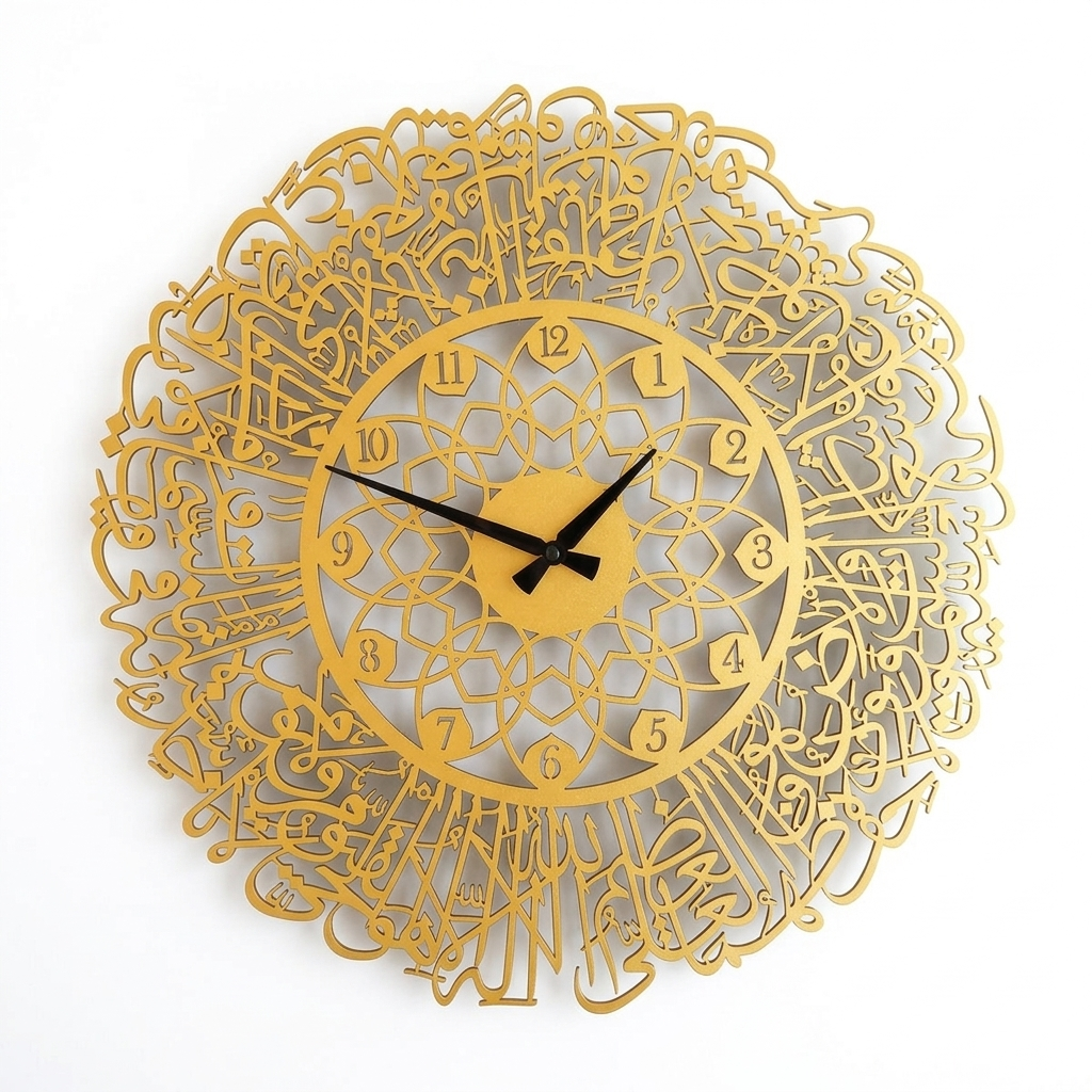 Ayatul Kursi Written Metal Wall Clock - Image 5
