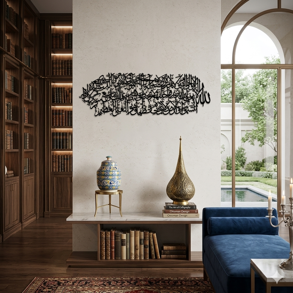 Ayatul Kursi Written Metal Islamic Wall Art - Image 3