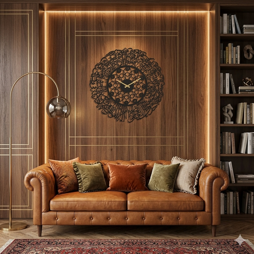 Ayatul Kursi Written Metal Wall Clock - Image 2