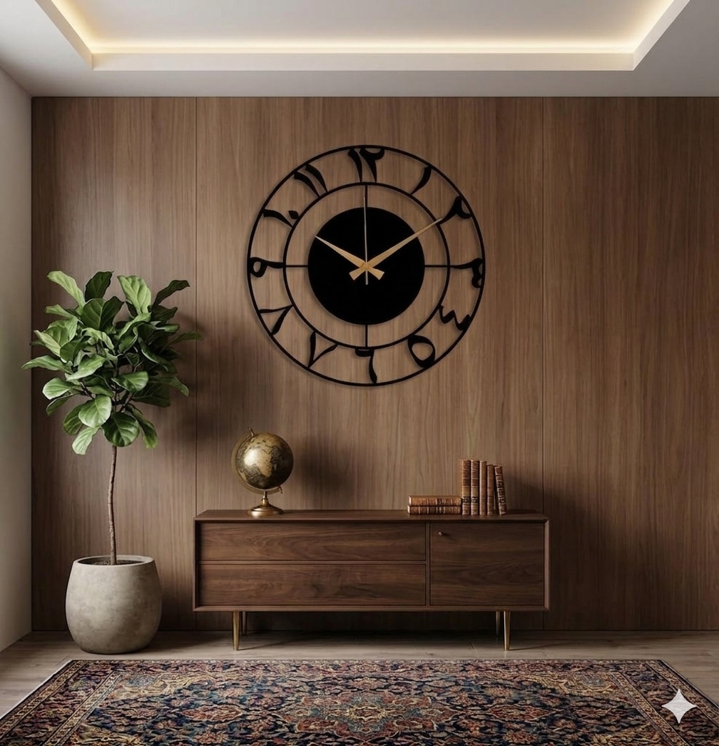 Metal Arabic Numbers Wall Clock - Image 2