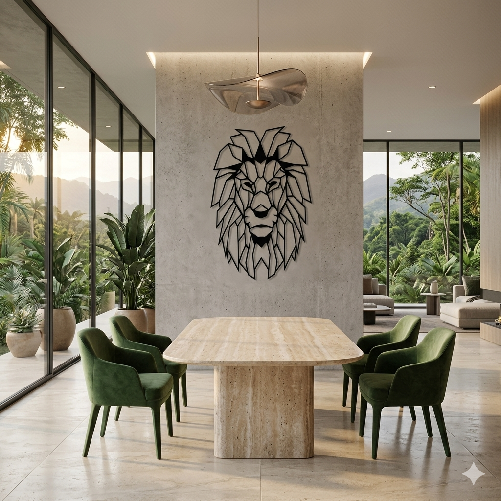 Lion Face Metal Wall Art