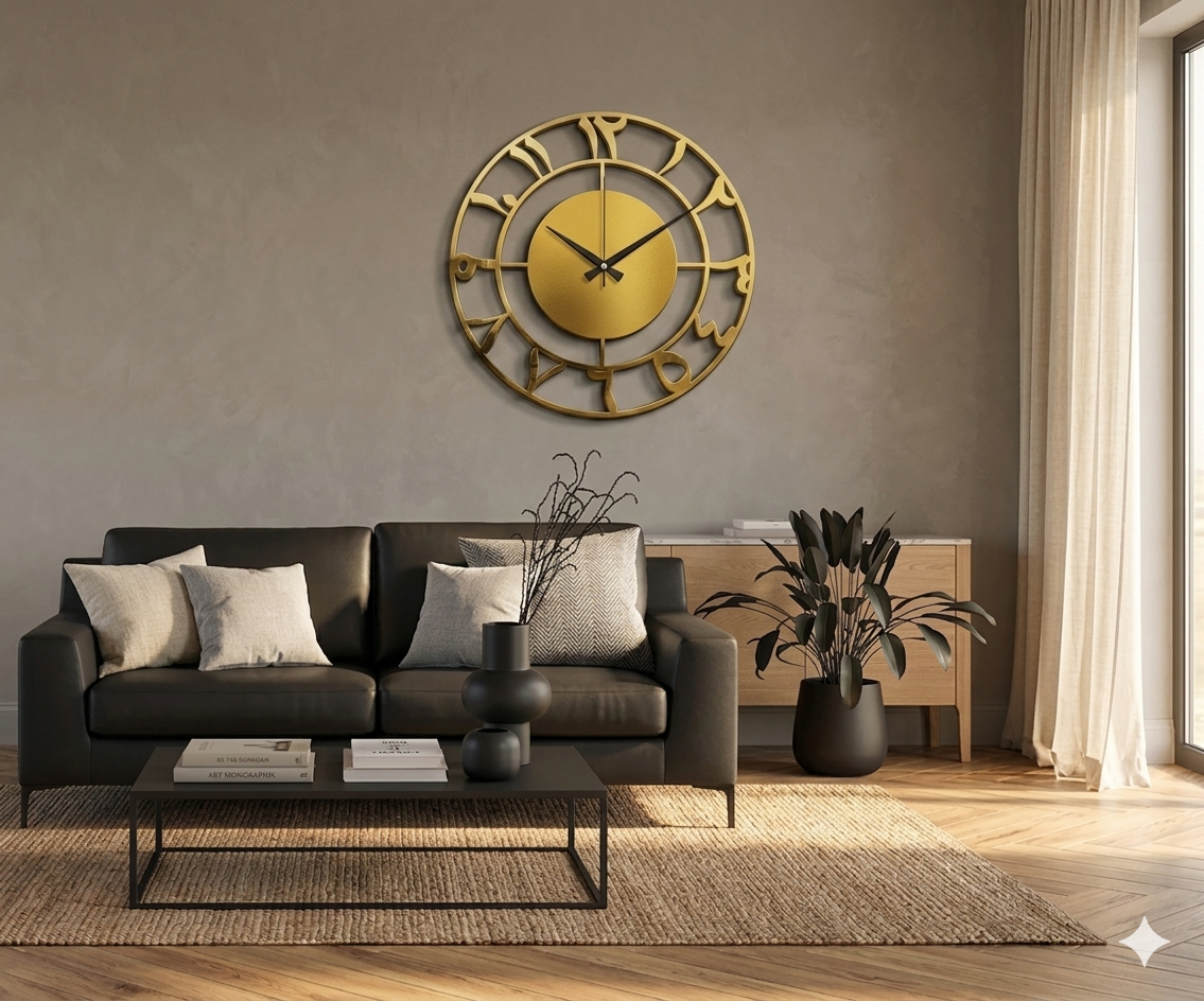Metal Arabic Numbers Wall Clock - Image 4