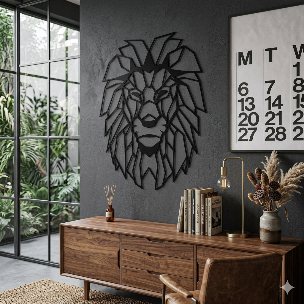 Lion Face Metal Wall Art - Image 2