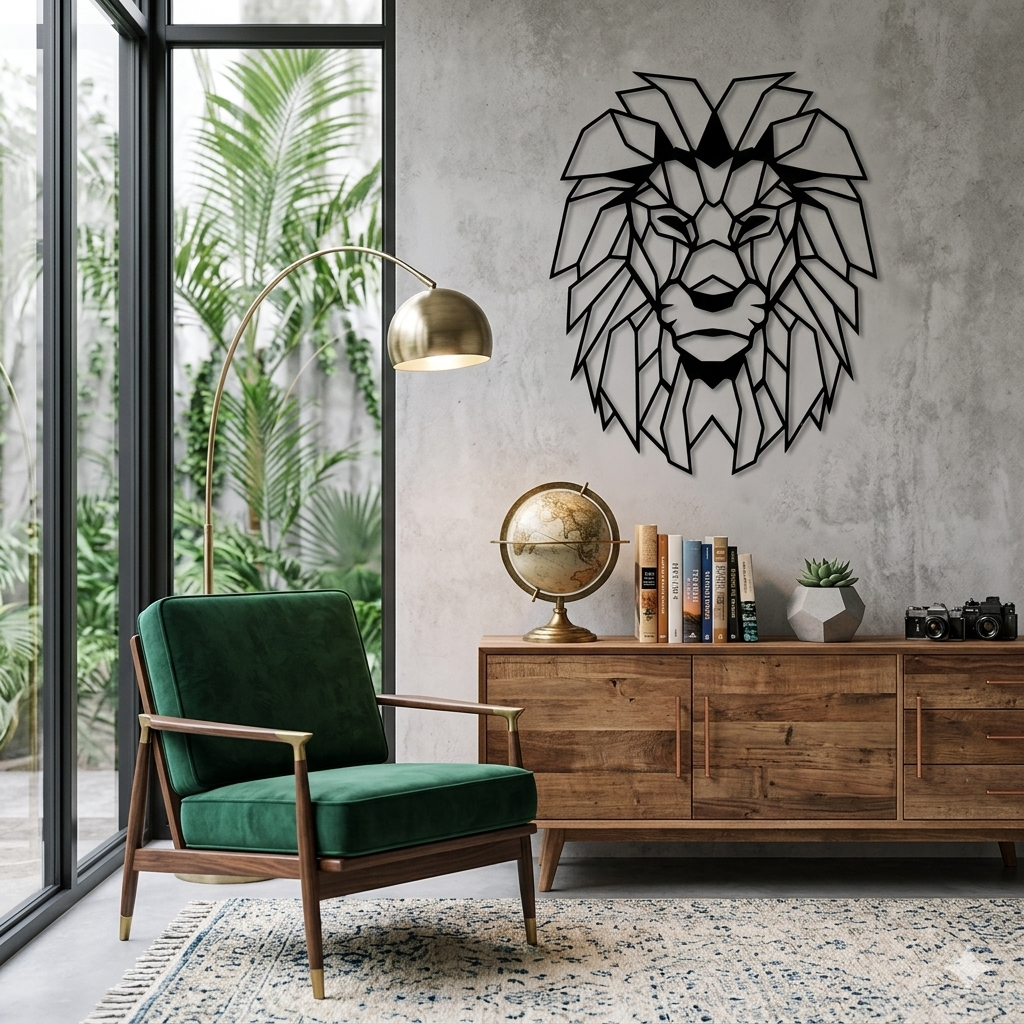 Lion Face Metal Wall Art - Image 3