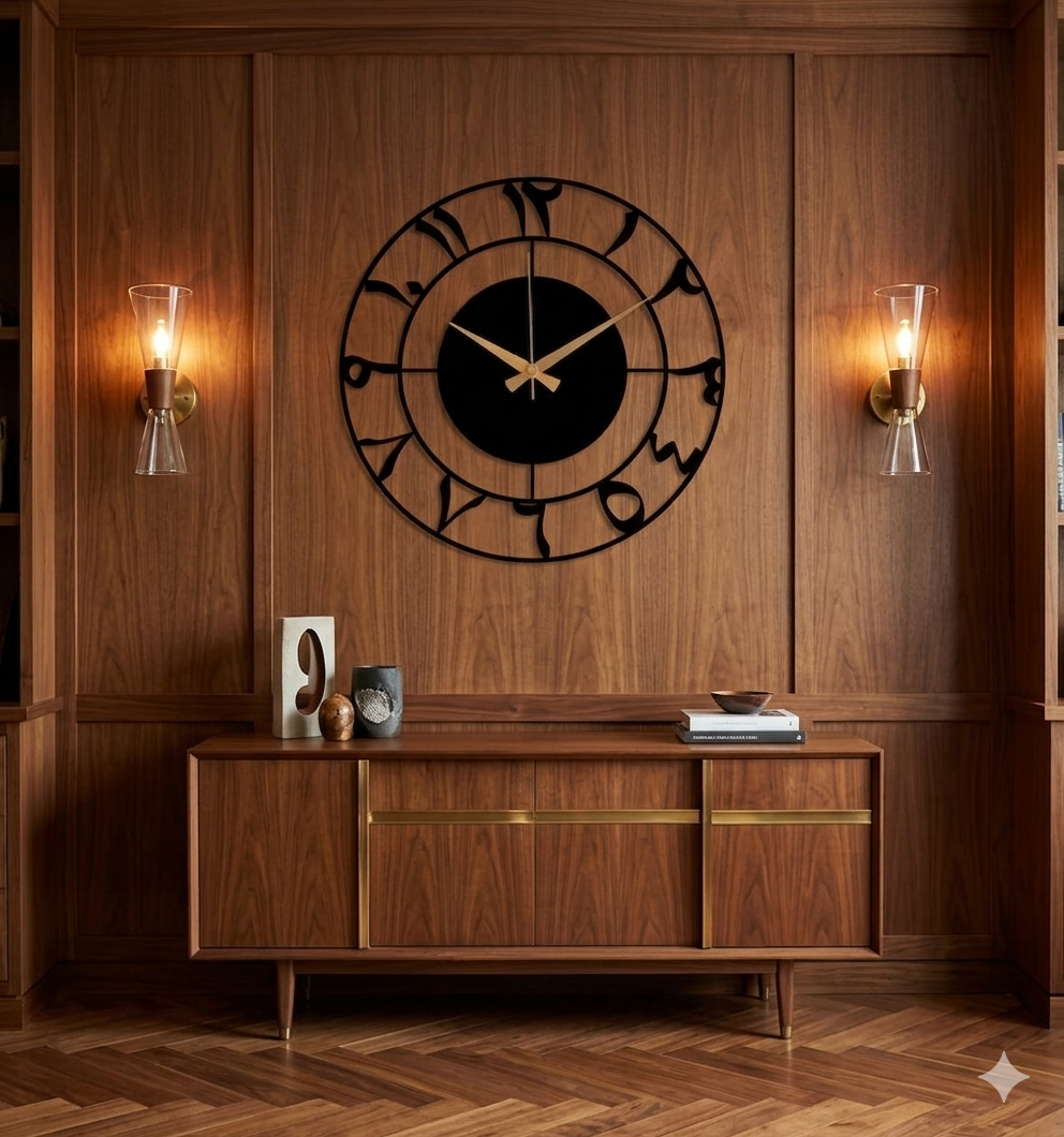 Metal Arabic Numbers Wall Clock - Image 3